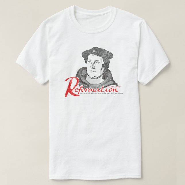 Här står jag skjortan för Martin Luther Tee (Design framsida)