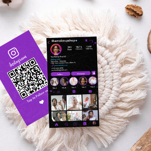 Hår Stylist Instagram Lila Sociala Medier Visitkort