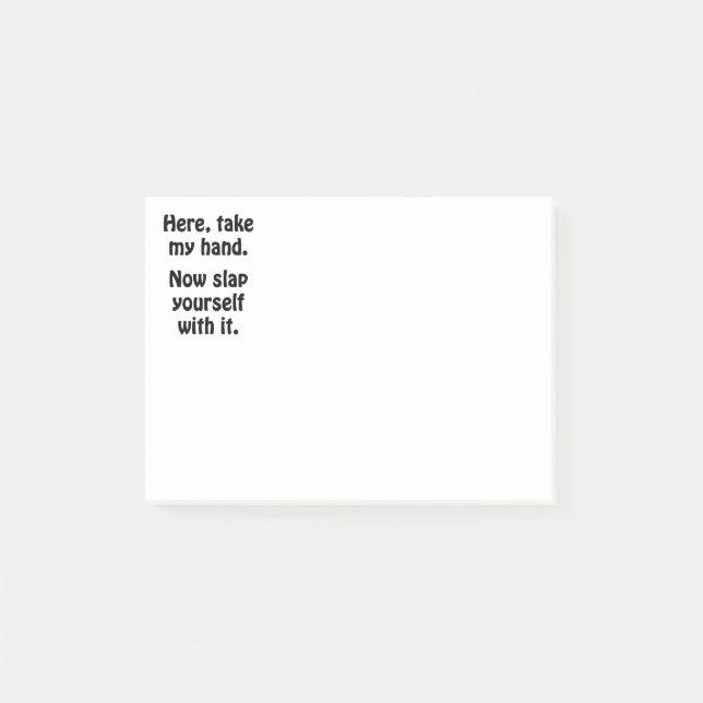Här, ta min hand post-it block (Framsida)