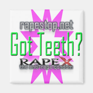 Har Teeth? Abstrakt, kvadratisk ruta Magnet