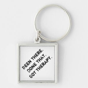 Har terapi fyrkantig silverfärgad nyckelring