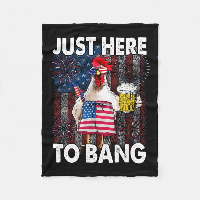 Här till Bang Chicken 4:e juli, USA:s Flagga Firec Fleecefilt (Framsidan)