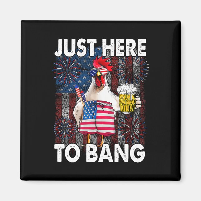 Här till Bang Chicken 4:e juli, USA:s Flagga Firec Magnet (Framsidan)