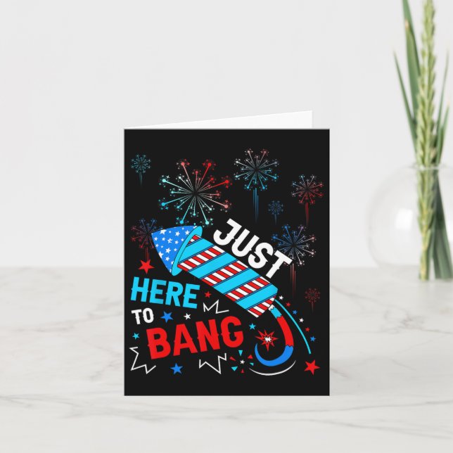 Här till Bang Funny 4:e juli Independence day Kort (Framsida)