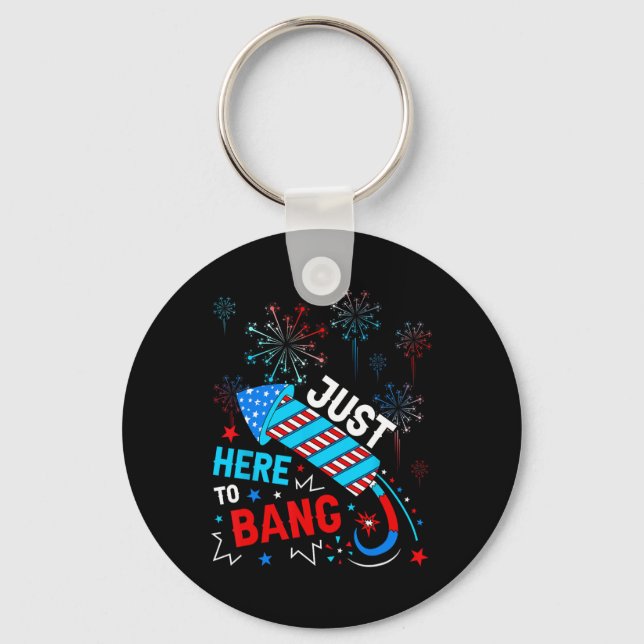 Här till Bang Funny 4:e juli Independence day Nyckelring (Framsida)