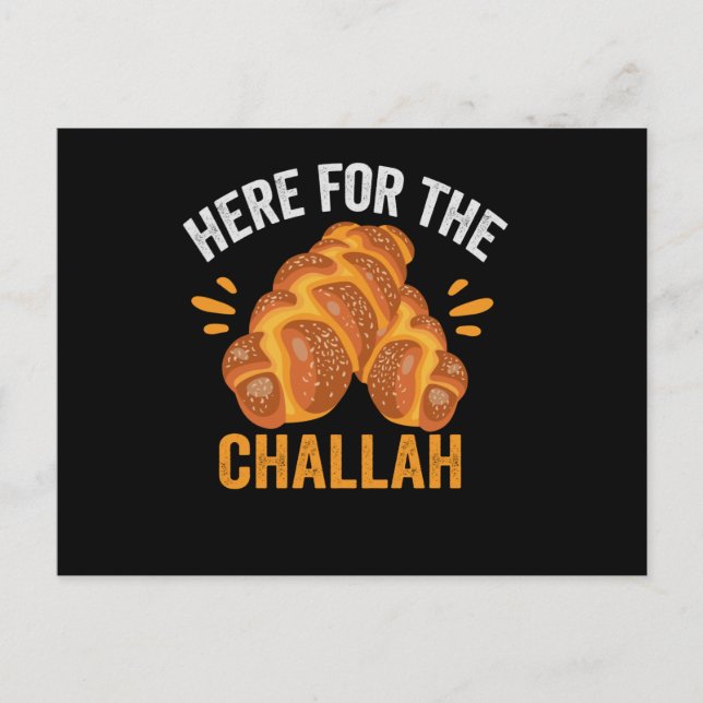 Här till Challah Funny Jewish Hanukkah Bread Vykort (Framsida)