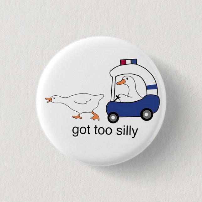 Har till Fånig Funny Goose Police Humor Knapp (Framsida)