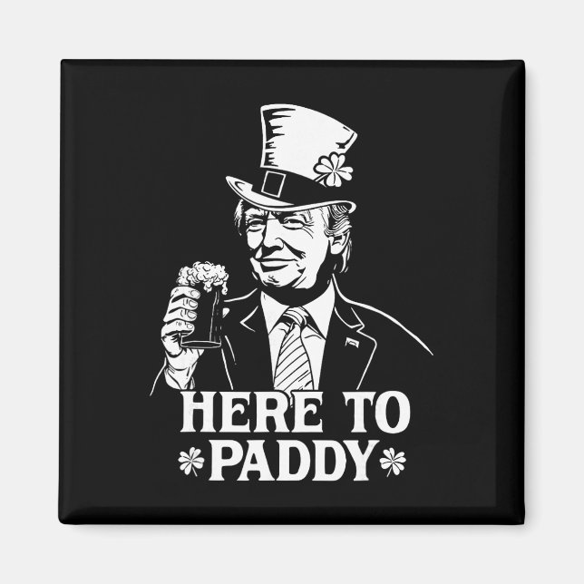 Här till Paddy Trump St Patrick's Day Lucky Shamro Magnet (Framsidan)