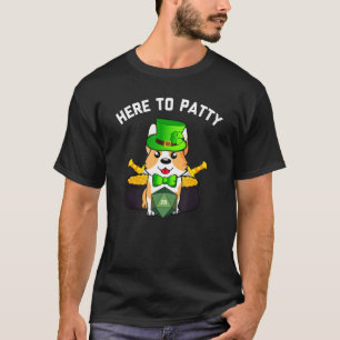 Här till Patty Corgi Hund D20 Rpg Gamer St Patrick T Shirt