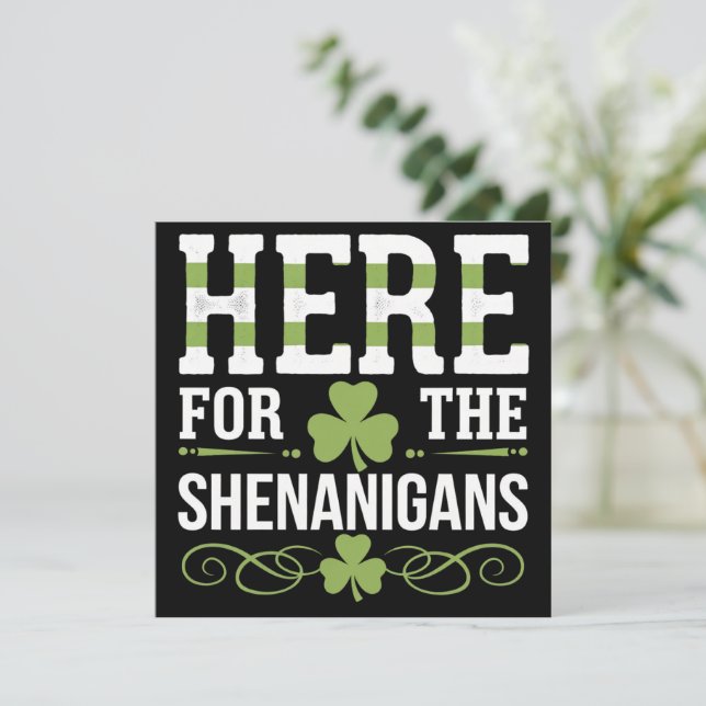 Här till Shenanigans Irish Ireland St. Patrick Inbjudningar (Stående Fram)