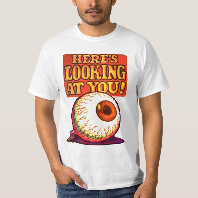 Här Tittar du, Retro Eyeball White T-Shirt (Framsida)