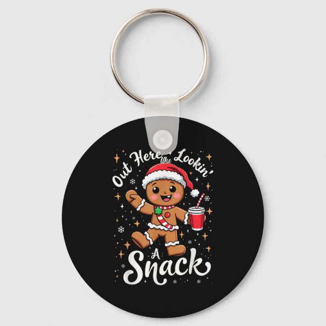 Här Tittar som en Snack-julfonj Bouj Nyckelring (Framsida)