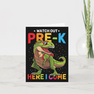 Här ute förk Kom Dinosaur Back to school Boys Kort
