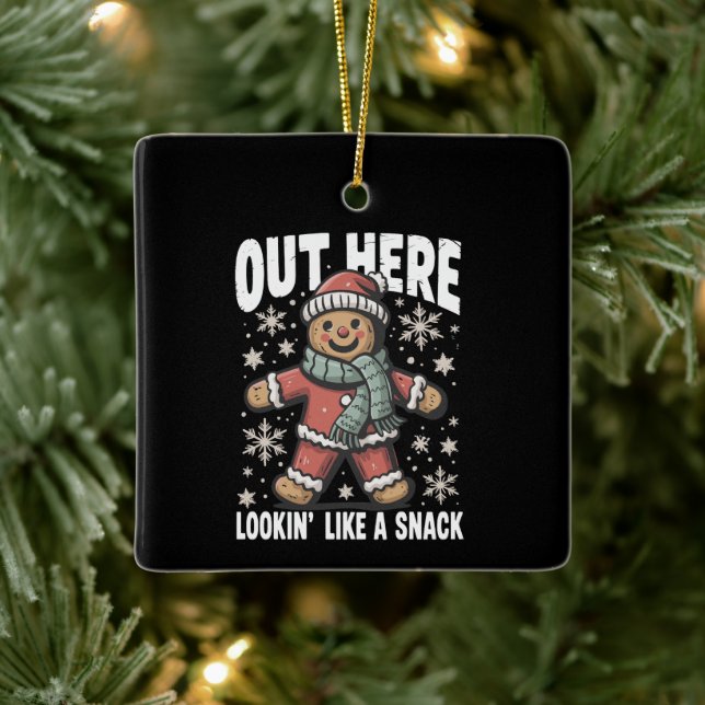 Här ute ser det ut som en snack-brödjul julgransprydnad keramik (Träd)