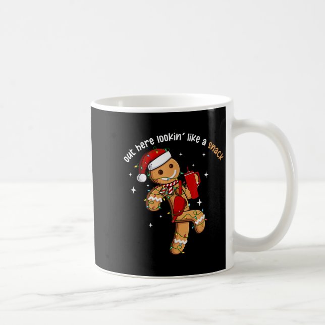 Här ute ser jag ut som ett mellanmål Rolig julbely Kaffemugg (Höger)