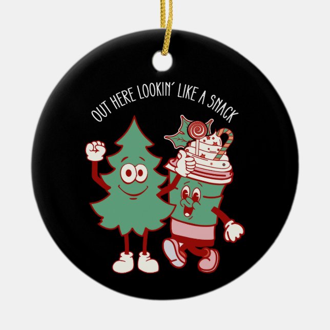 Här ute som en Snack Julgran-kummel Julgransprydnad Keramik (Framsidan)