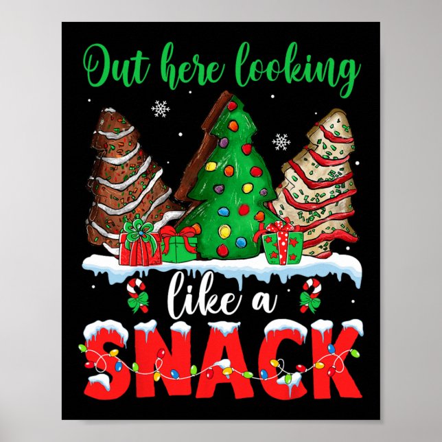 Här ute Tittar som en Snack Julgranar-kummel Poster (Framsidan)