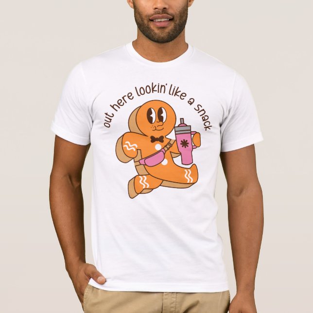Här ute Tittar som en Snack T Shirt (Framsida)