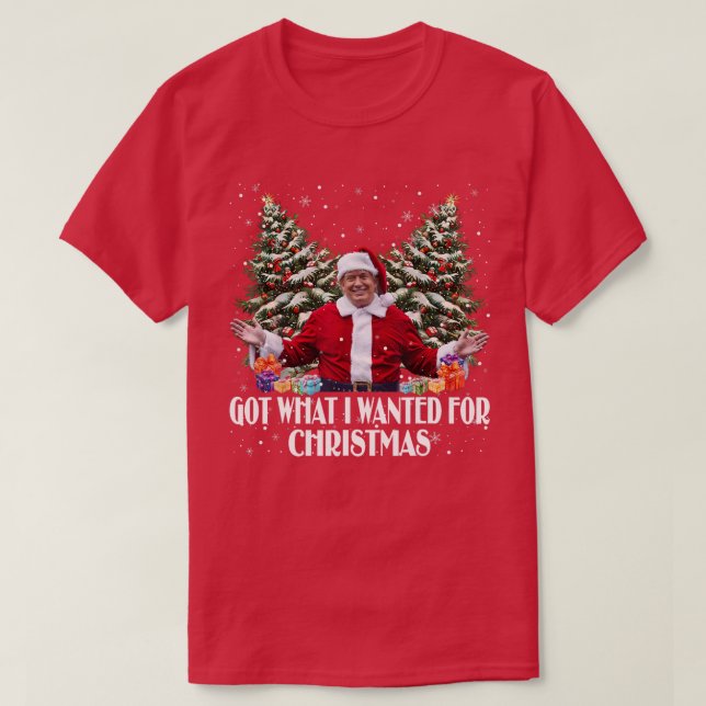 Har vad jag ville ha till julklapp Santa Julafton  T Shirt (Design framsida)