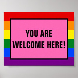 Här välkomnas Pridet för kundkontroll för HGBTQ-ku Poster