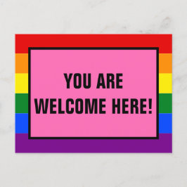 Här välkomnas Pridet för kundkontroll för HGBTQ-ku Vykort