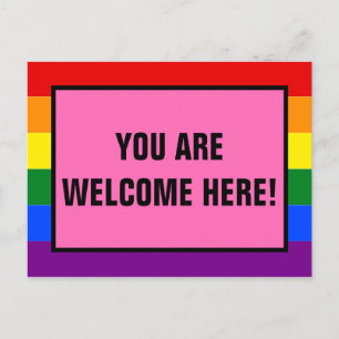 Här välkomnas Pridet för kundkontroll för HGBTQ-ku Vykort