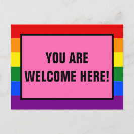 Här välkomnas Pridet för kundkontroll för HGBTQ-ku Vykort