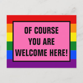 Här välkomnas Pridet för kundkontroll för HGBTQ-ku Vykort