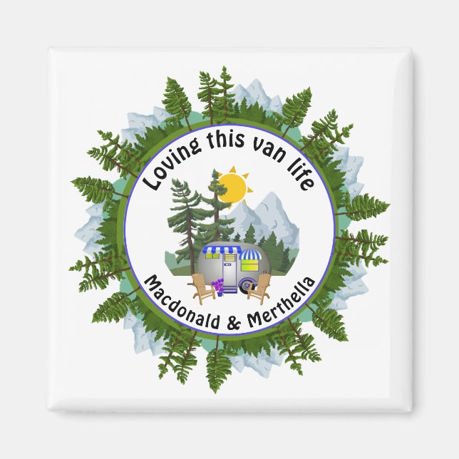 HÄR VAN LIFE Personlig CARAVAN Camping Magnet (Framsidan)