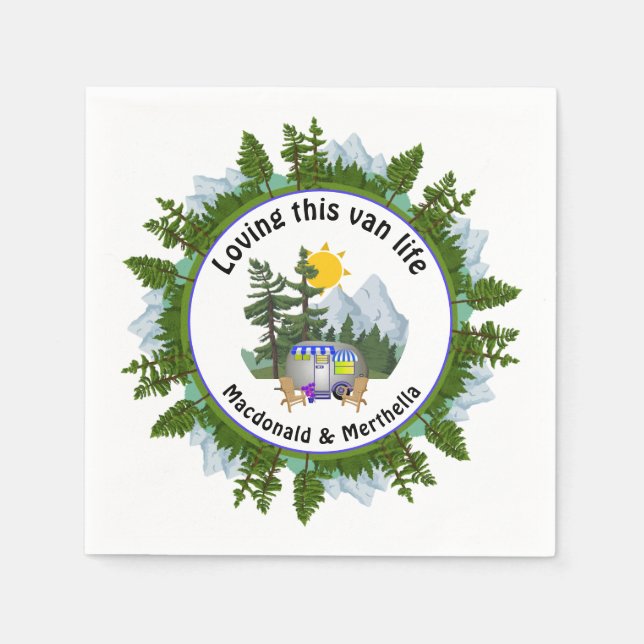 HÄR VAN LIFE Personlig CARAVAN Camping Pappersservett (Framsidan)