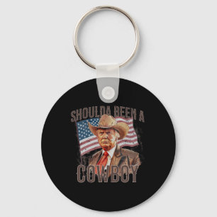 Har varit en cowboy Trump 2024 4:e juli USA:s flag Nyckelring