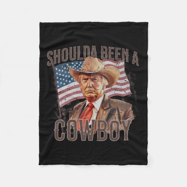 Har varit en Cowboytrump 2024 4 juli USA:s Flagga Fleecefilt (Framsidan)