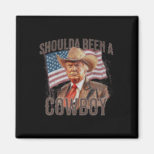 Har varit en Cowboytrump 2024 4 juli USA:s Flagga Magnet