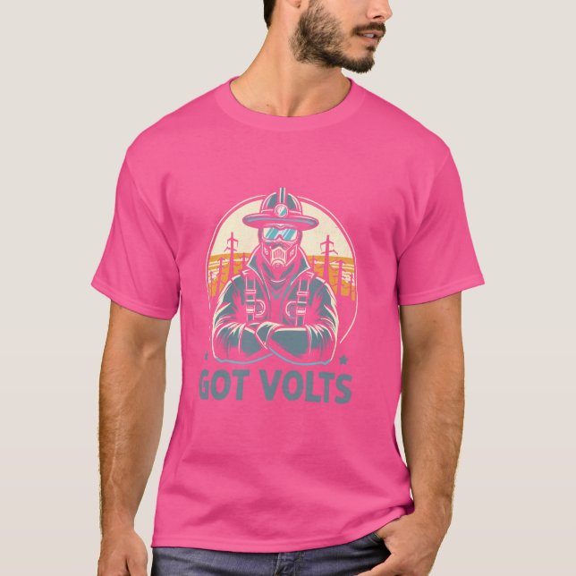 Har Volts Lineman Electrician Electrician Linework T Shirt (Framsida)