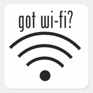 har wi-fi? fyrkantigt klistermärke