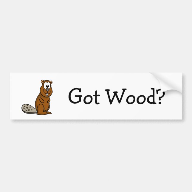 Har Wood? Beaver Bumper Sticker Bildekal (Framsidan)