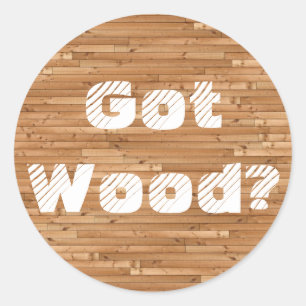 Har Wood? Runt Klistermärke