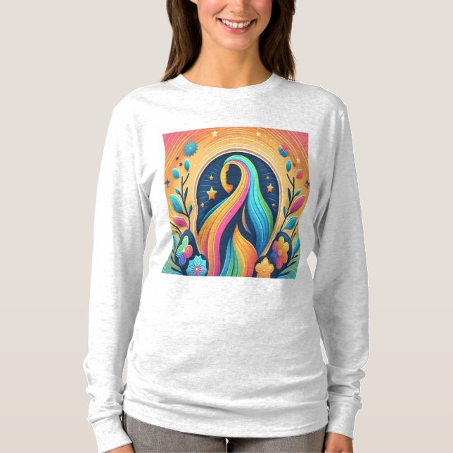 Hära hennes Kärlek-kvinnors grundläggande Långärma T Shirt (Framsida)