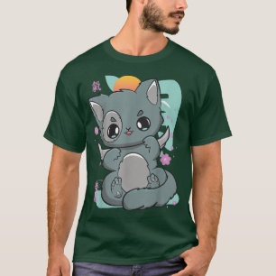 Harajuku Cat Goth Sakura Kanji Anime Neko Angelcor T Shirt