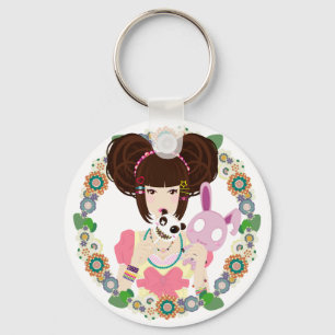 Harajuku Girl Yuriko - gränsad Nyckelring