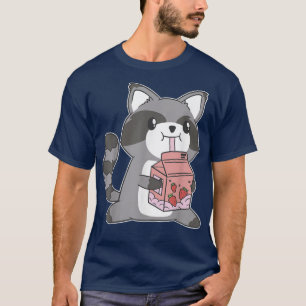 Harajuku Japan Anime Cute Kawaii japansk Raccoon T Shirt