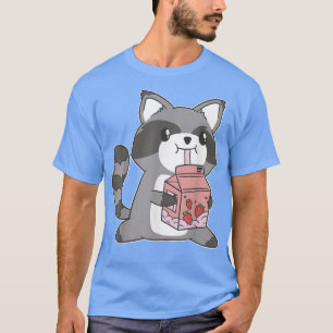 Harajuku Japan Anime Cute Kawaii japansk Raccoon T Shirt