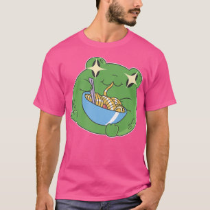Harajuku Kawaii Ramen japansk Cute Frog Man T Shirt
