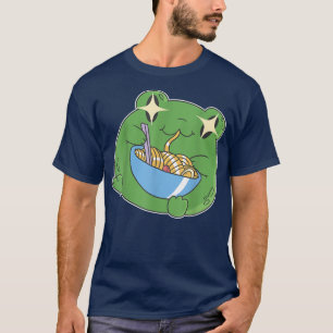 Harajuku Kawaii Ramen japansk Cute Frog Man T Shirt