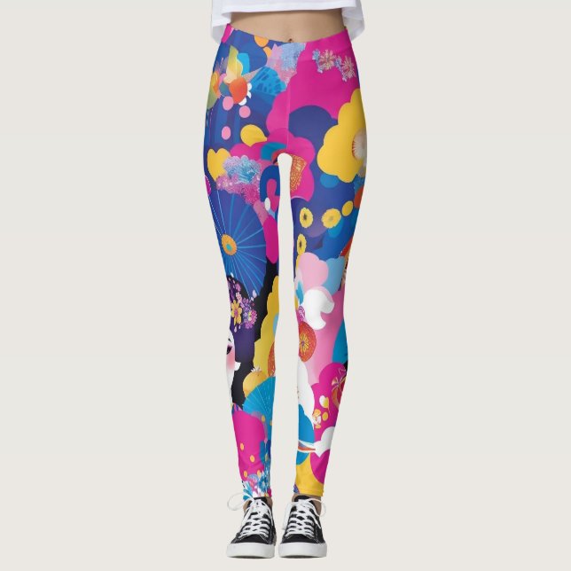 Harajuku mönster leggings (Framsida)