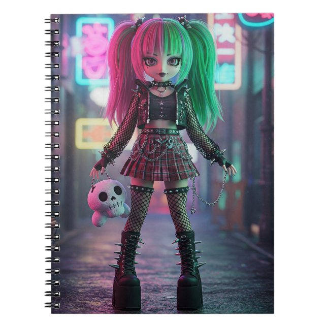 Harajuku Punk: Doll med Skull av Natasha Us Anteckningsbok (Framsidan)