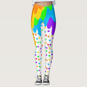 Harajuku Rainbow Färgad Leggings