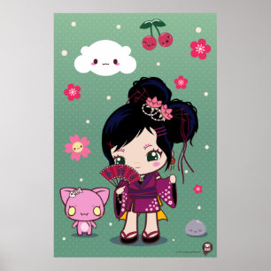 Harajuku Wamono flicka Ayaka Poster