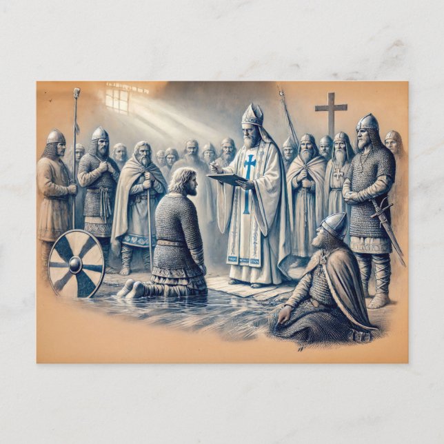 Harald Bluetooth i Pastel Chalk Teckning Vykort (Framsida)