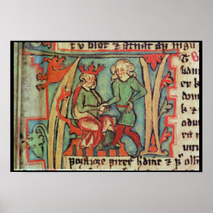 Harald I Fairhair hälsning Guthrum "Flateybok" Poster